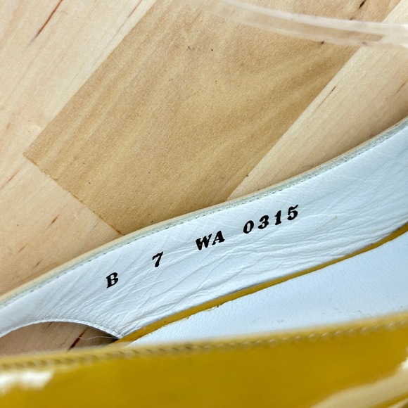 Bruno Magli Womens Peep Toe Tan Beige‎ Leather Wedge Slingback NWOB - Size 7B - Picture 7 of 9